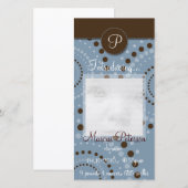 Cercle bleu Motif Baby Faire-part Cartes photos (Devant / Derrière)