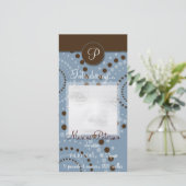 Cercle bleu Motif Baby Faire-part Cartes photos (Debout devant)