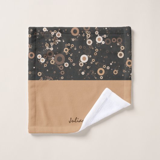 Cercle Brown et beige rétro (Gant de toilette)