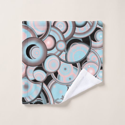 Cercle Concentré noir bleu Mocha rose (Gant de toilette)