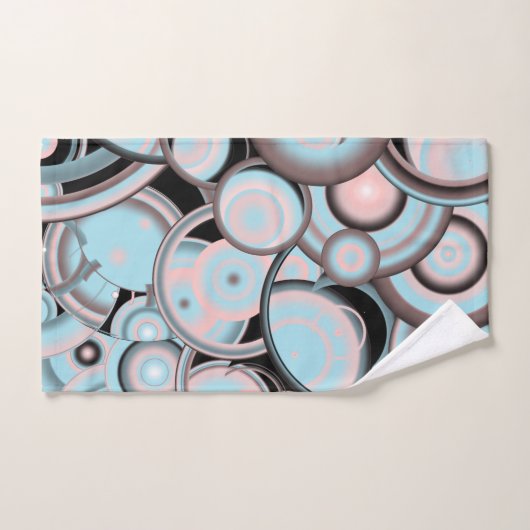 Cercle Concentré noir bleu Mocha rose (Serviette à main)