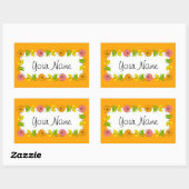 Cercle d'agrumes Orange Nom autocollant rectangle (Feuille)