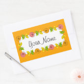 Cercle d'agrumes Orange Nom autocollant rectangle (Enveloppe)