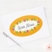 Cercle d'agrumes Orange Nom autocollant rond (Enveloppe)