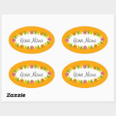 Cercle d'agrumes Orange Nom autocollant rond (Feuille)