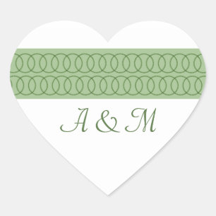 Cercle d'amour Monogramme Stickers Coeur