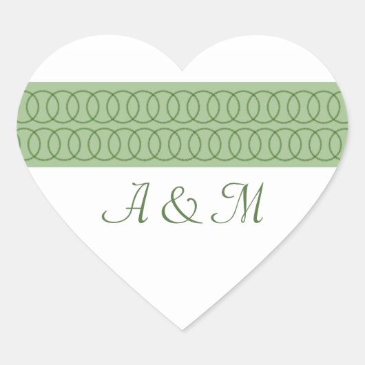 Cercle d'amour Monogramme Stickers Coeur (Devant)