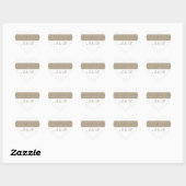 Cercle d'amour Monogramme Stickers Coeur (Feuille)