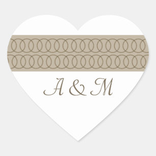 Cercle d'amour Monogramme Stickers Coeur