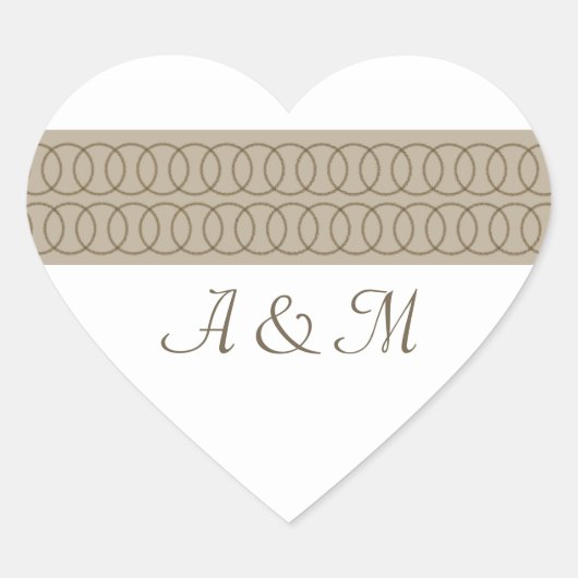 Cercle d'amour Monogramme Stickers Coeur (Devant)