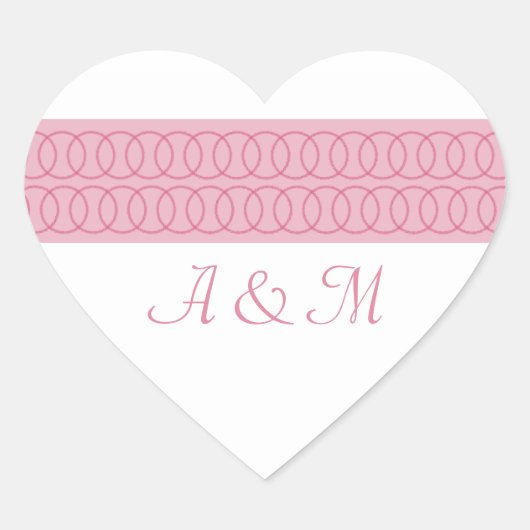 Cercle d'amour Monogramme Stickers Coeur (Devant)