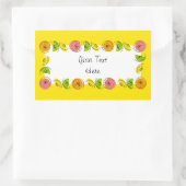 Cercle de citron jaune Nom autocollant rectangle (Sac)