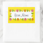 Cercle de citron jaune Nom autocollant rectangle (Sac)