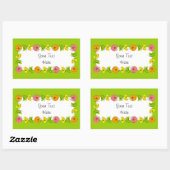 Cercle de Citrus Vert Nom autocollant rectangle (Feuille)