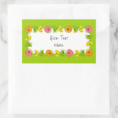 Cercle de Citrus Vert Nom autocollant rectangle (Sac)