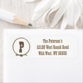 Cercle de cordes étiquettes de adresse de monogram (En situation)