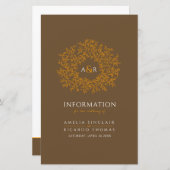 Cercle de feuille orange brun mariage informations (Devant / Derrière)