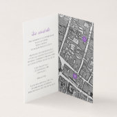 Cercle de feuille violet mariage carte et détails (Inside)