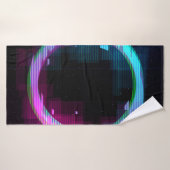 Cercle de jachère à ondes vapeur Synthwave avec b (Serviette de bain)