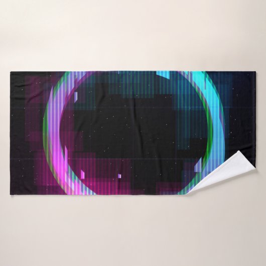 Cercle de jachère à ondes vapeur Synthwave avec b (Serviette de bain)