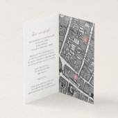 Cercle de mariage rose feuille carte et détails (Inside)