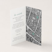 Cercle de mariage vert feuille carte et détails (Inside)