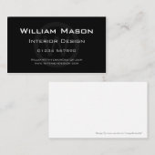 Cercle de monogramme noir - Carte de visite profes (Devant / Derrière)