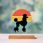 Cercle de silhouette de chien rétro coucher de sol (Neutre)