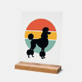Cercle de silhouette de chien rétro coucher de sol (Angle)