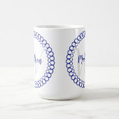 Cercle Décoratif Bleu Personnaliser Monogramme Mug (Centre)