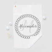 Cercle décoratif gris Monogramme Serviette de golf (En situation)