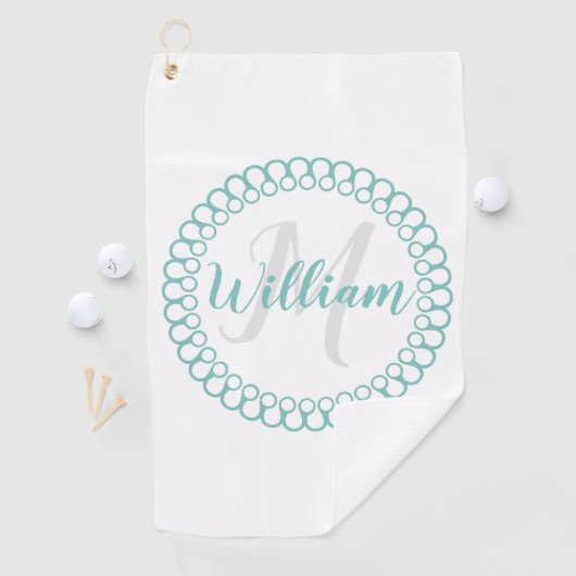 Cercle décoratif turquoise Monogramme Serviette de (En situation)