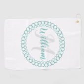 Cercle décoratif turquoise Monogramme Serviette de (Horizontal)
