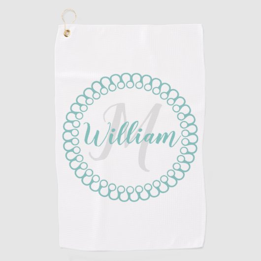 Cercle décoratif turquoise Monogramme Serviette de (Devant)