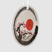 Cercle d'Enso de zen et arbre de Sakura (devant)