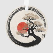 Cercle d'Enso et arbre de bonsaïs sur la toile (dos)