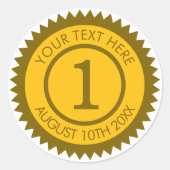 Cercle d'étoile en or jaune autocollants de certif (Devant)