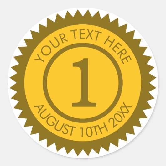 Cercle d'étoile en or jaune autocollants de certif (Devant)