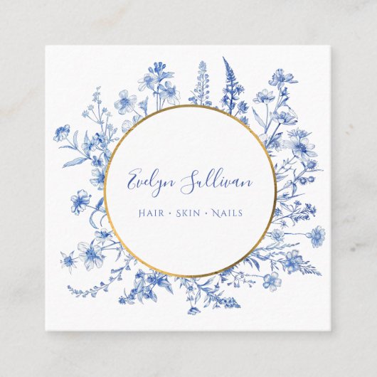 Cercle d'or fleur sauvage français carte de visite (Devant)