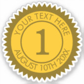 Cercle étoile jaune prix vinyle stickers (Recto)