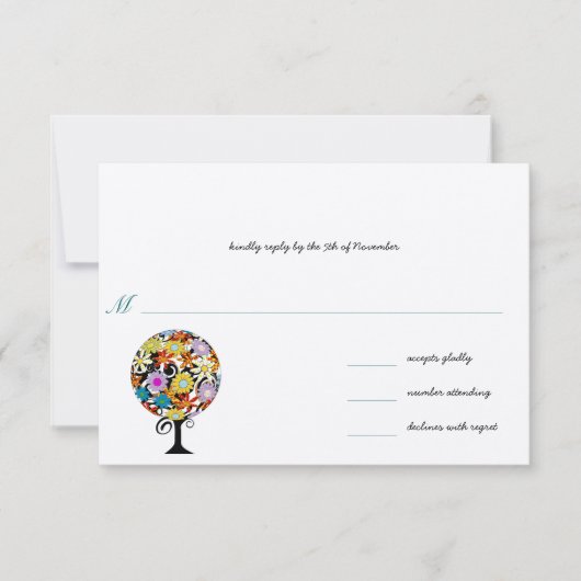 Cercle Forêt Magique d'Amour Mariage Invitations (Devant)