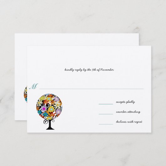 Cercle Forêt Magique d'Amour Mariage Invitations (Devant / Derrière)