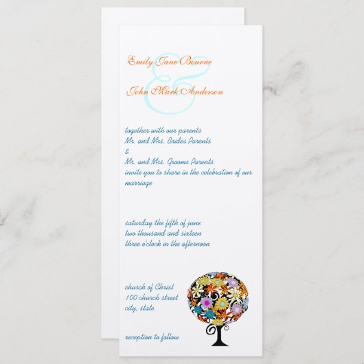 Cercle Forêt Magique d'Amour Mariage Invitations (Devant / Derrière)