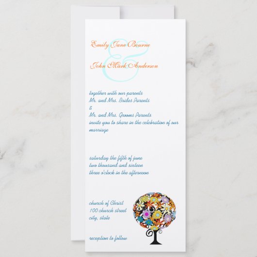 Cercle Forêt Magique d'Amour Mariage Invitations (Devant)