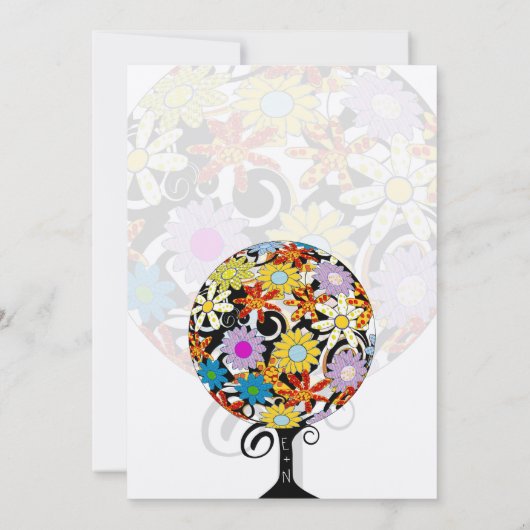 Cercle Forêt Magique d'Amour Mariage Invitations (Dos)