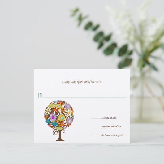 Cercle Forêt Magique d'Amour Mariage Invitations (Debout devant)