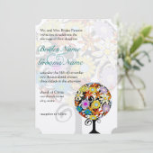 Cercle Forêt Magique d'Amour Mariage Invitations (Debout devant)