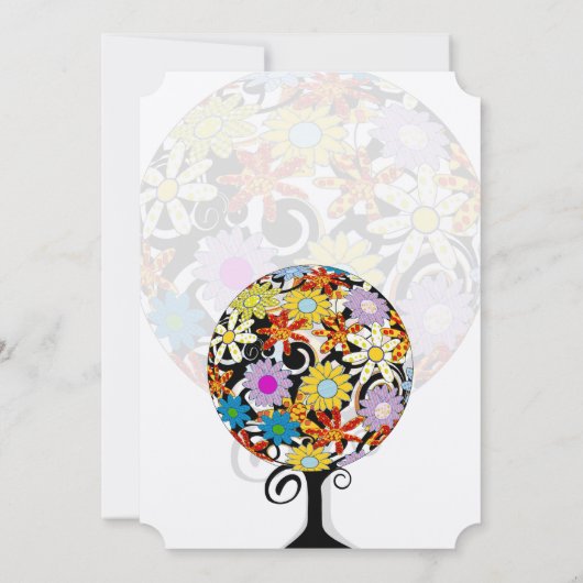 Cercle Forêt Magique d'Amour Mariage Invitations (Dos)