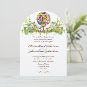 Cercle Forêt Magique d'Amour Mariage Invitations