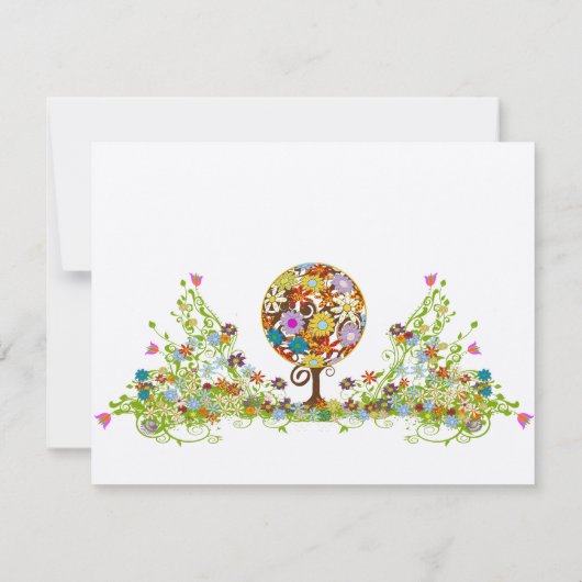 Cercle Forêt Magique d'Amour Mariage Invitations (Dos)